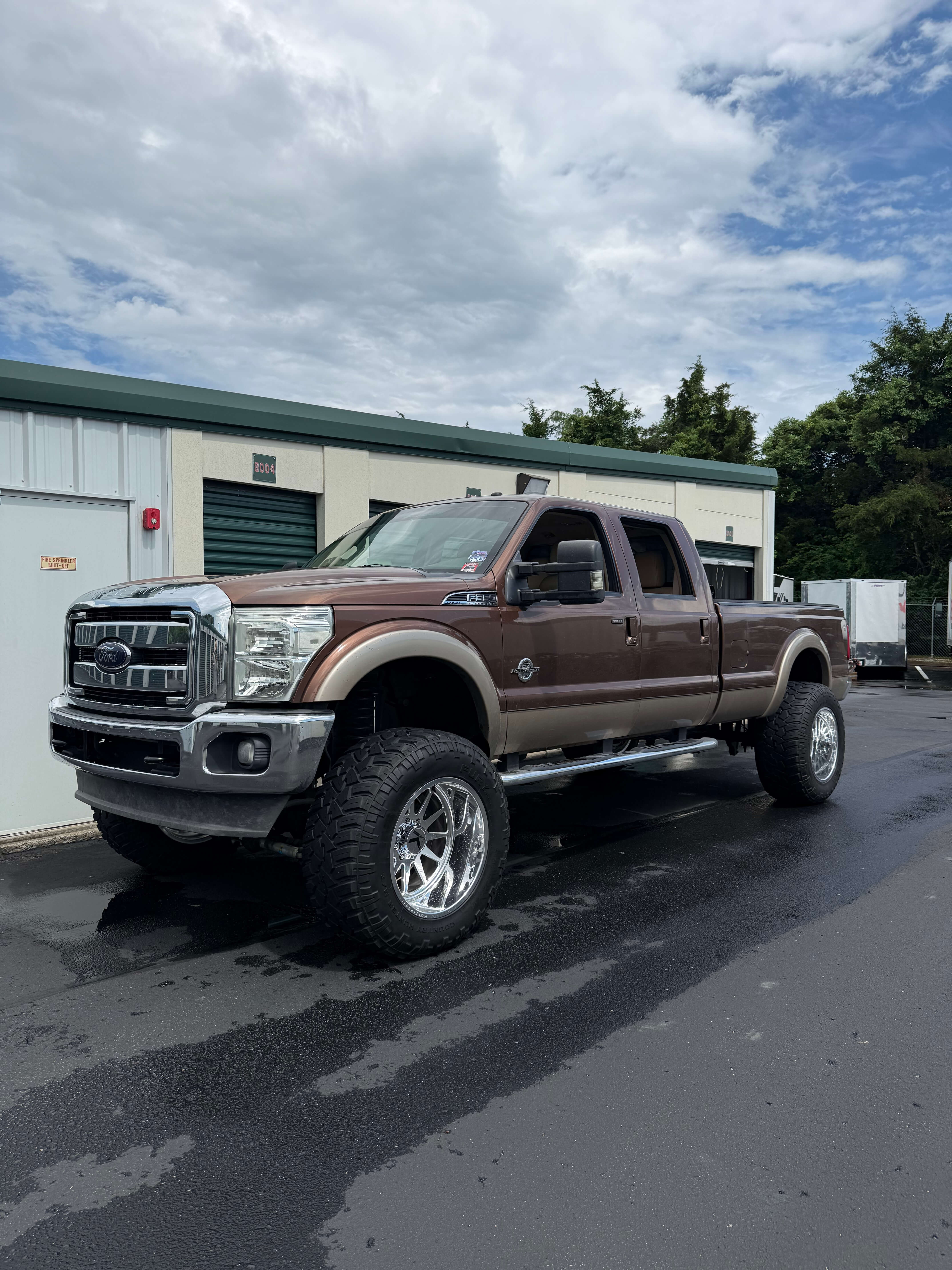 Custom lifted truck with premium wheels and tires